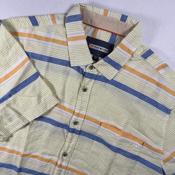 32 Bar Blues Other - 32 Bar Blues‎ Men’s XL Linen Cotton Striped Short Sleeve Shirt